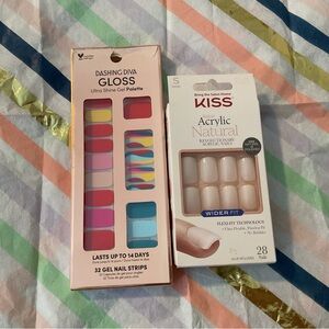 Gloss Gel Nail Strips - Pink and Blue